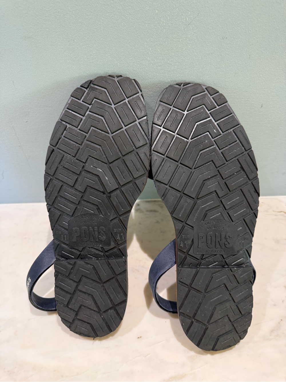 Pons Classic Style Avarca French Blue Leather Sandals size us 11 euro 41 new! - Picture 4 of 7